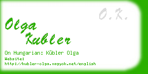 olga kubler business card