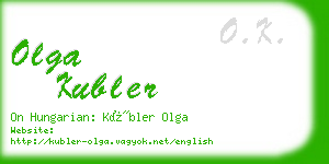 olga kubler business card